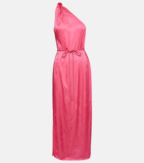 Isabelle one-shoulder satin kaftan
