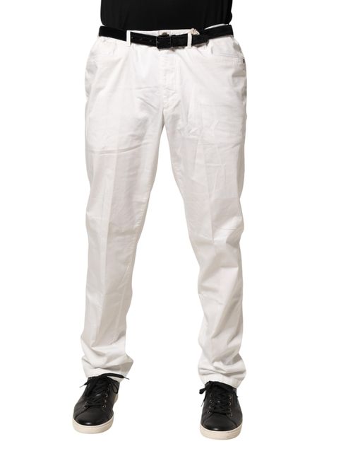 Domenico Tagliente White Tapered Dress Formal Trouser Men's Pants Pre-Owned