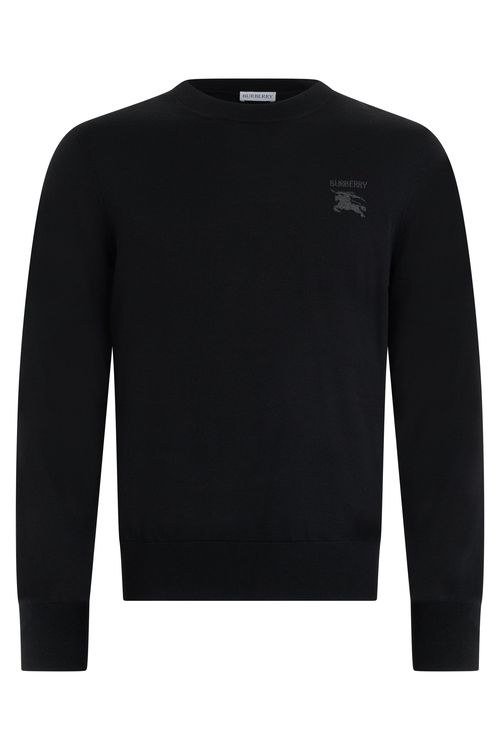 Wool Crewneck Sweater — Black