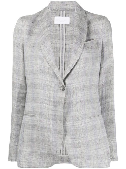 Checked single-breasted blazer - Grey