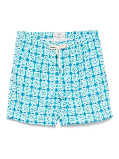 Printed swim shorts - Blue