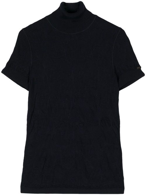 Roll-neck wool top - Blue