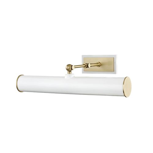 Mitzi Holly 2-Light 16" Picture Light in Aged Brass and White