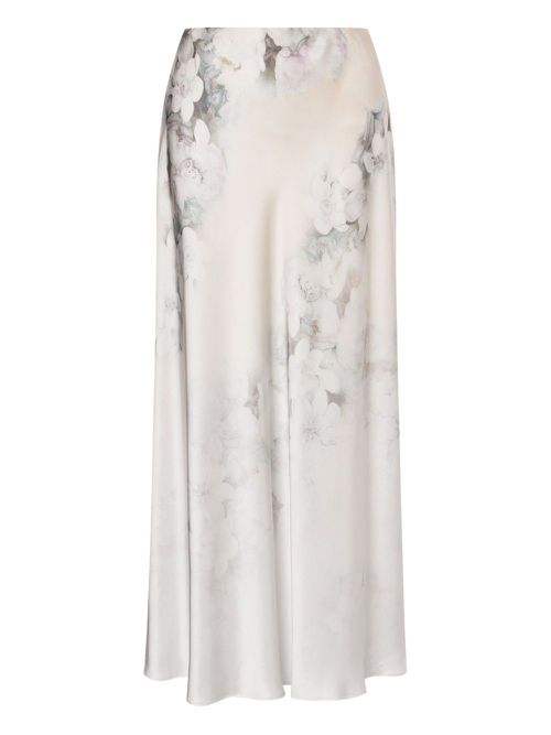 Satin maxi skirt - White