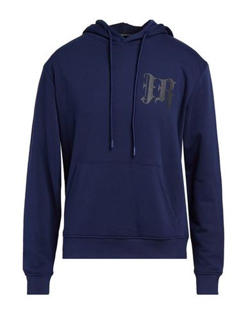 Man Sweatshirt Navy Size L Cotton, Polyester