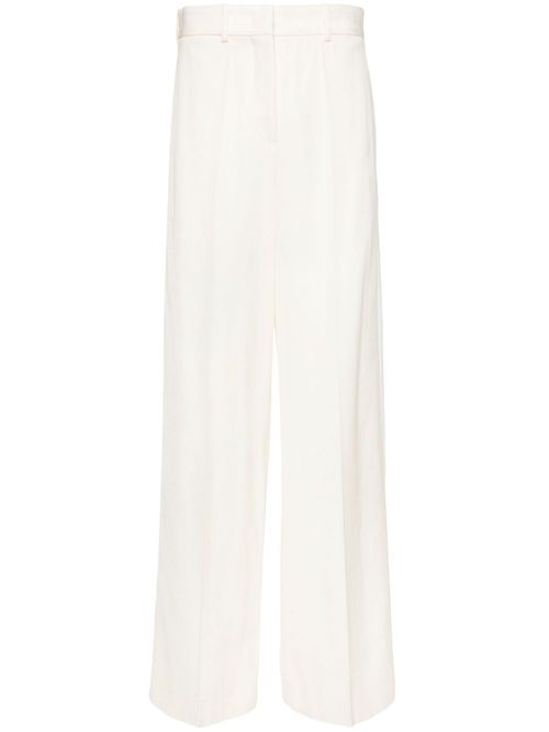 Wide-leg tailored trousers - Neutrals