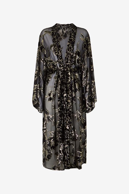 See-through Robe With Floral Pattern