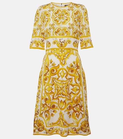 Majolica silk-blend charmeuse midi dress