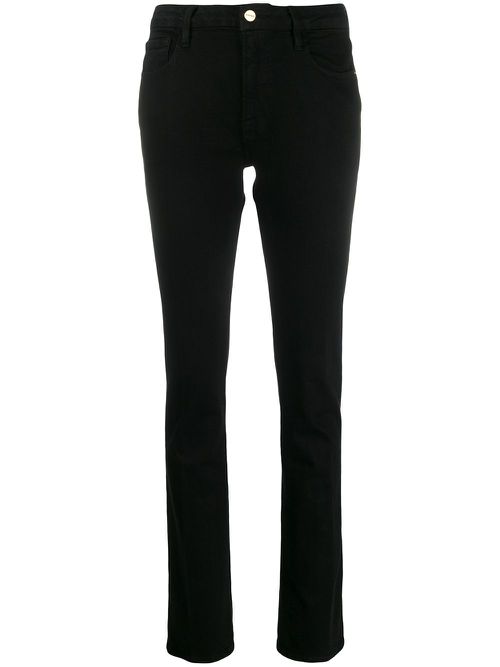 Sylvie Slender high-rise straight jeans - Black