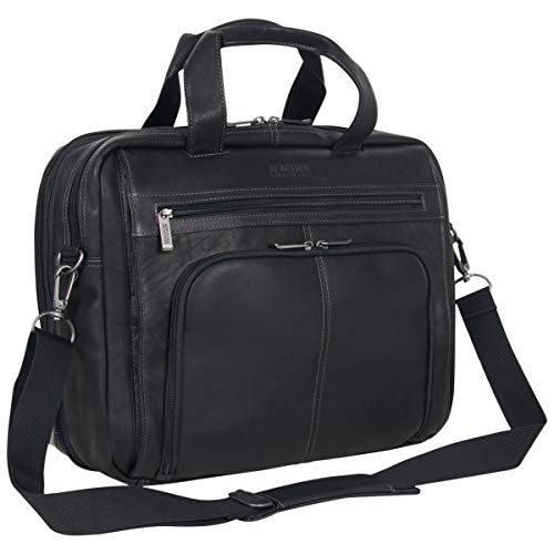 Kenneth Cole REACTION Out Of The Bag Manhattan Colombian Leather RFID 15.6" Laptop Briefcase