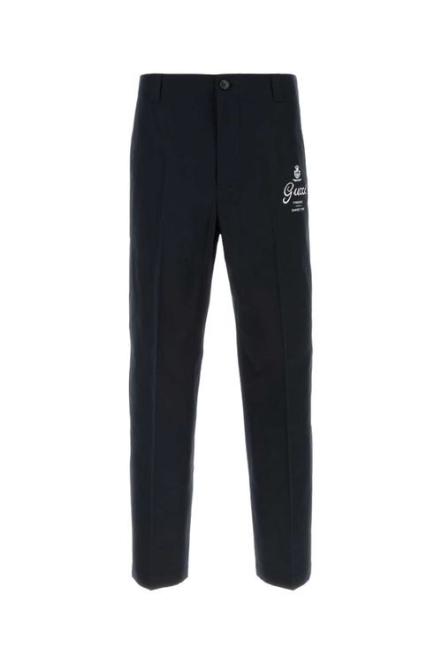 Twill Cotton Trousers — Black