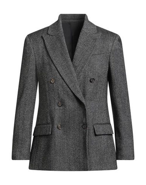 Woman Blazer Black Size 10 Virgin Wool, Wool, Polyamide, Elastane, Brass