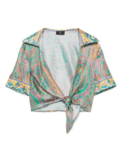 Paisley-print beach cover up - Green
