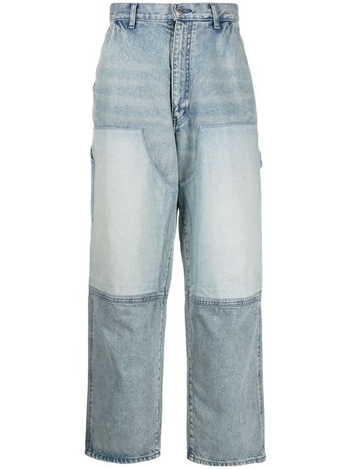 Panelled wide-leg jeans - Blue