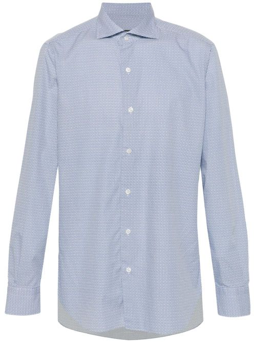 Geometric-print shirt - White