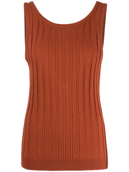 Mara ribbed-knit tank top - Brown