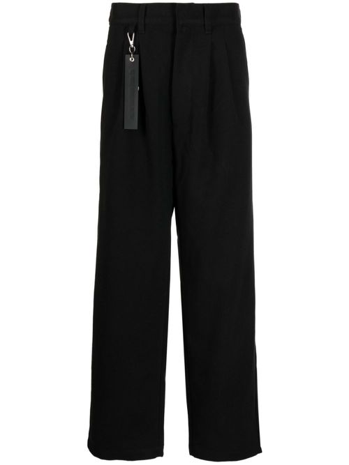 Straight-leg twill trousers - Black