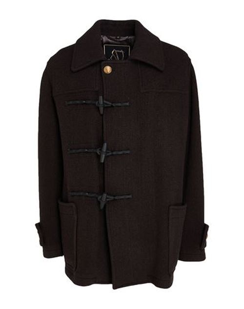 Man Coat Dark brown Size 36 Wool, Polyamide