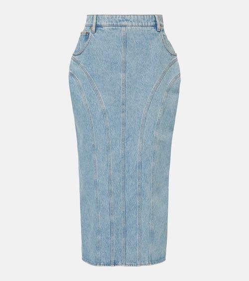 Denim midi skirt