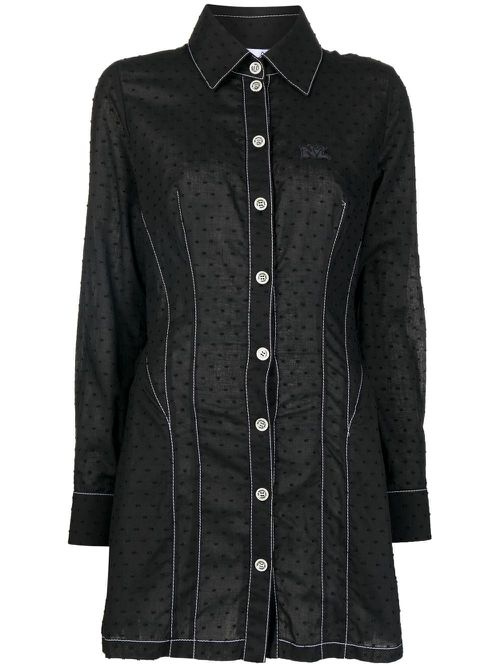 Point d'esprit shirt dress - Black