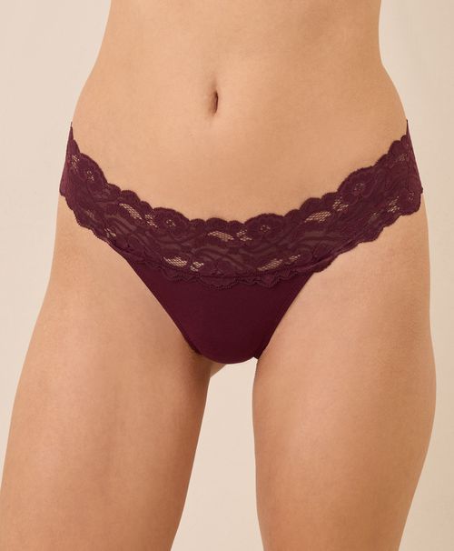 Women's Windsor Wine Lace Waist Thong