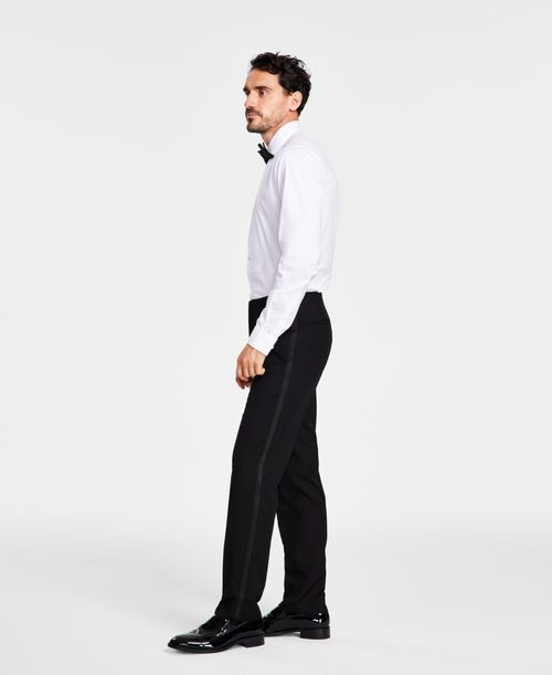 Men's Slim-Fit Stretch Black Tuxedo Pants, Created for Macy's - Black
