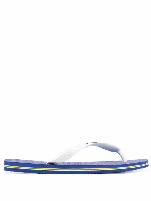 Brazil logo slip-on flip-flops - White