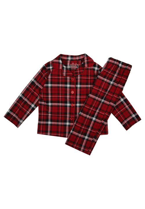Baby Unisex Red Check Print Revere Family Pyjama Set