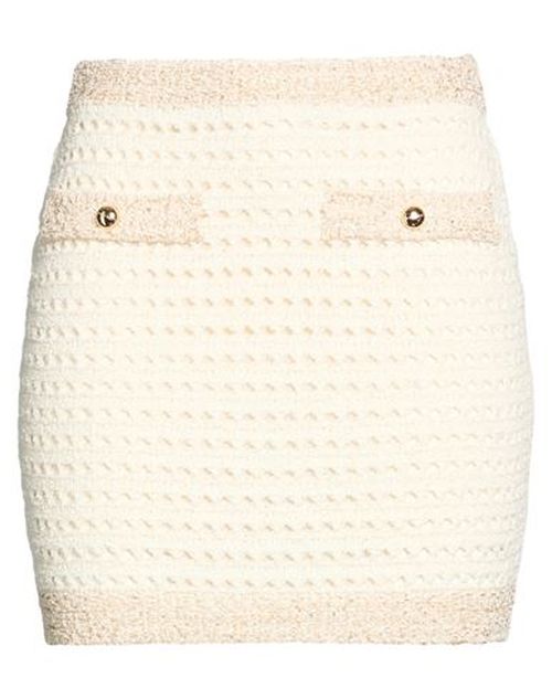 Woman Mini skirt Cream Size 6 Cotton, Polyamide, Polyester