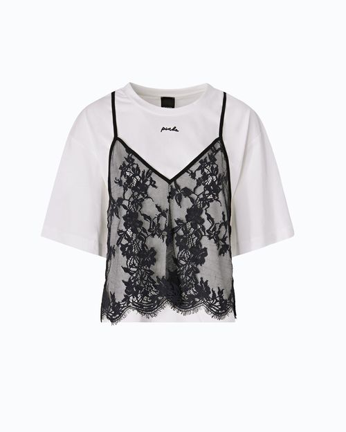 T-shirt with lace top - L