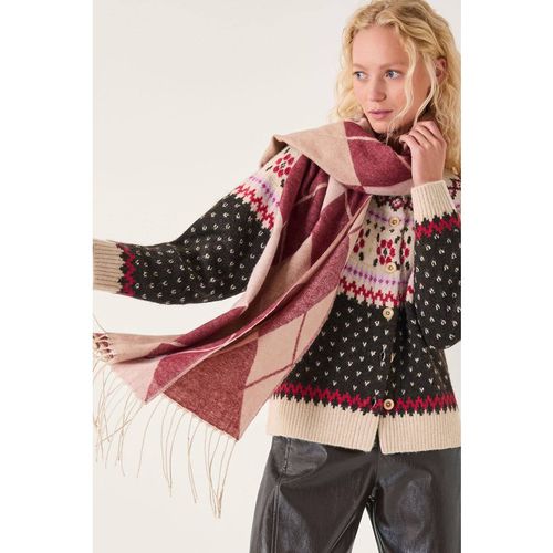 Monsoon Women's Feliz Fair Isle Cardigan Sweater Brown in Chocolate