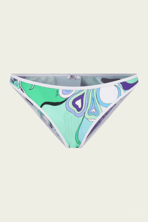 Orchidee-Print Bikini Botton in Verde Lilla