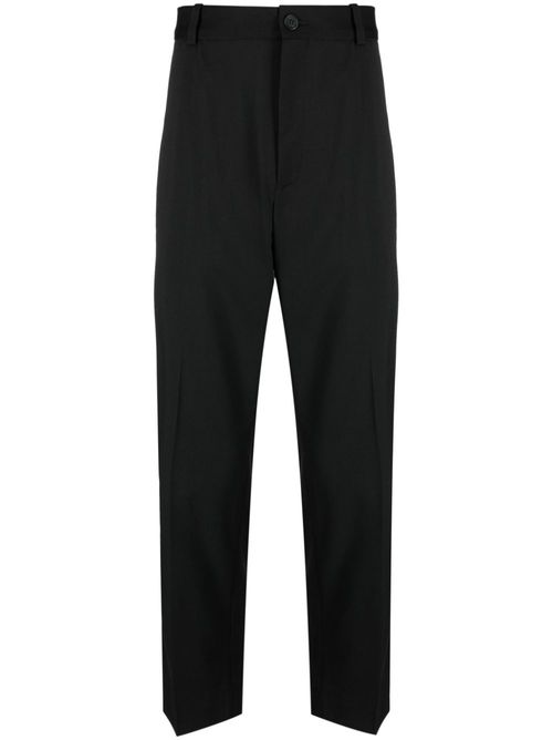 Mid-rise tailored-cut trousers - Black