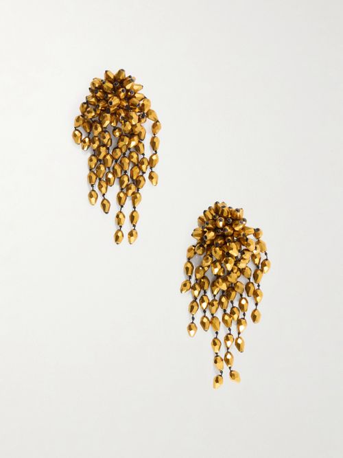 Hanabi Bead-embellished Gold-tone Earrings - One size