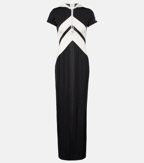 Paneled jersey maxi dress