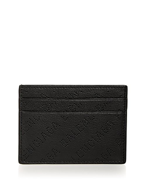 Perforated Logo Leather Card Case