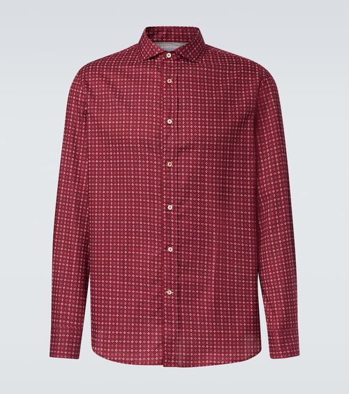 Checked cotton poplin shirt