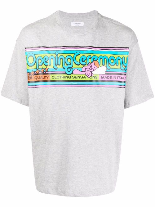 Cartoonish printed T-shirt - Grey
