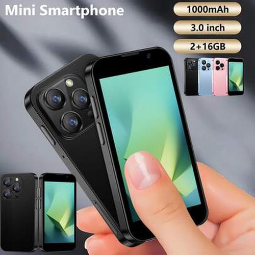 World's Smallest Smartphone - Android 9 Mini Phone With Quad-Core Processor, ROM/ RAM, Camera, Dual SIM Slots, Face Unlock & Touchscreen