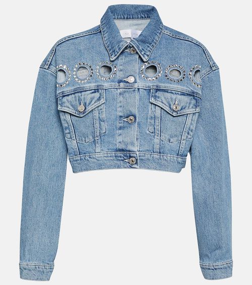 Babe embellished cropped denim jacket
