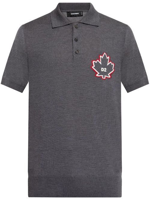 Logo-jacquard polo shirt - Grey