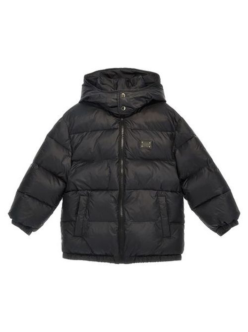 Dolce & Gabbana Kids Logo-Plaque Zipped Padded Coat