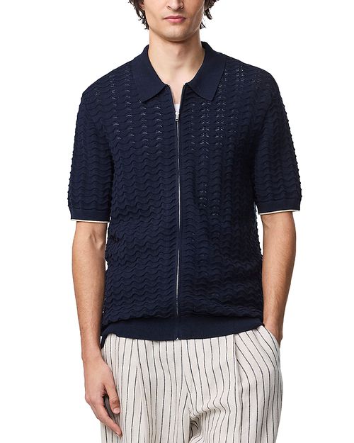 Gustav 6636 Regular Fit Short Sleeve Zip Front Sweater