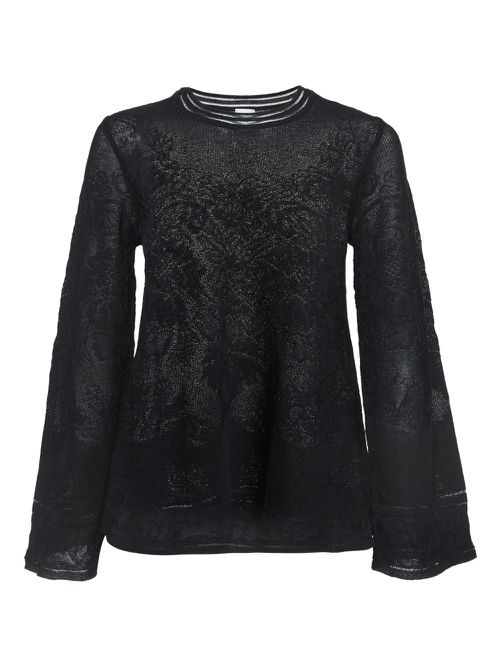 Lurex-detailing top - Black