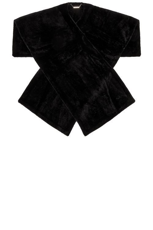 NOUR HAMMOUR Edra Shearling Scarf in Black