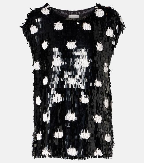 Cuzco sequined silk top
