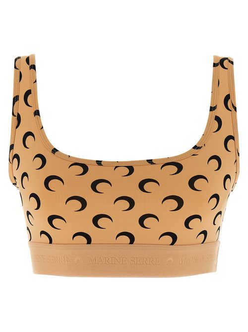 Moon Printed Jersey Cropped Top