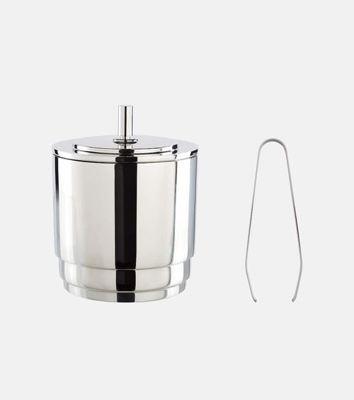 Manhattan stainless steel ice bucket and tongs set by Helle Damkjær
