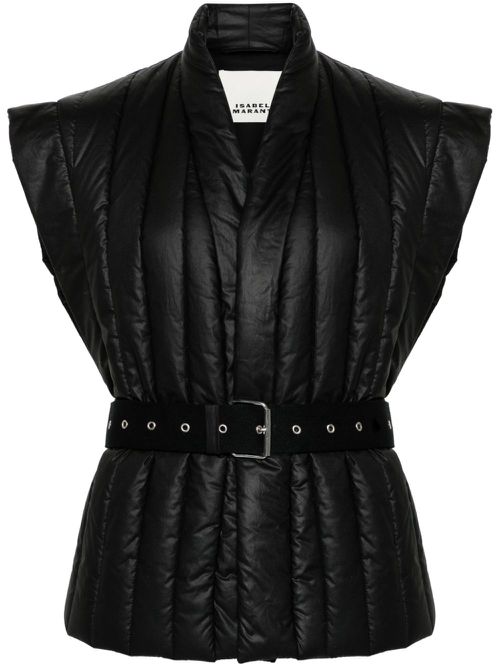 Ajali belted quilted gilet - Black