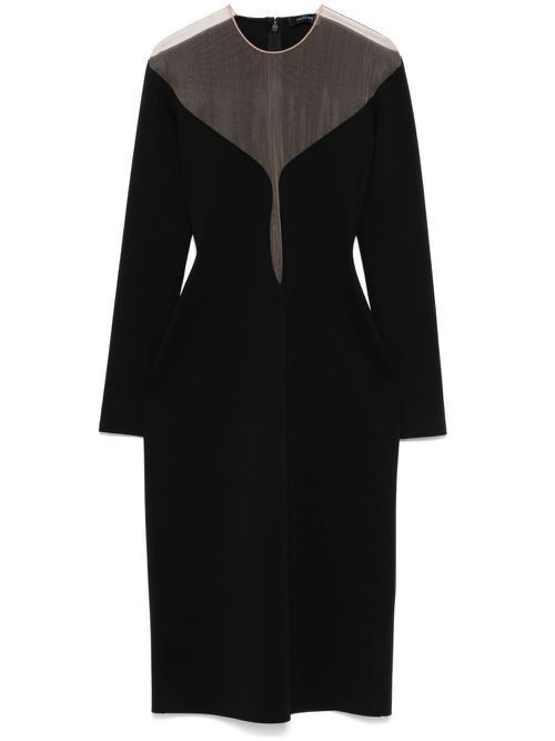 Double-layer midi dress - Black
